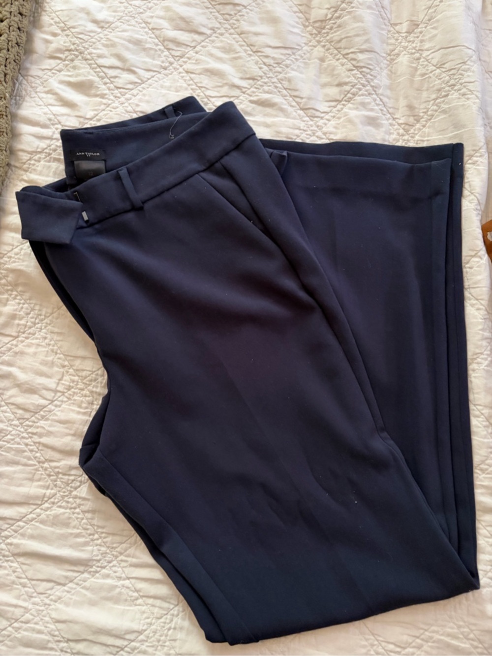 Ann Taylor Signature Waistband Pant Women's Trousers Blue Size 12